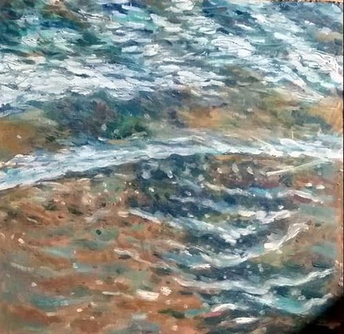 "Wave in the SF Bay" original fine art by Selby Minner "Wave in the SF Bay" original fine art by Selby Minner