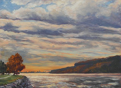 "New York City Skyline from the Hudson River" original fine art by Jamie Williams Grossman "New York City Skyline from the Hudson River" original fine art by Jamie Williams Grossman