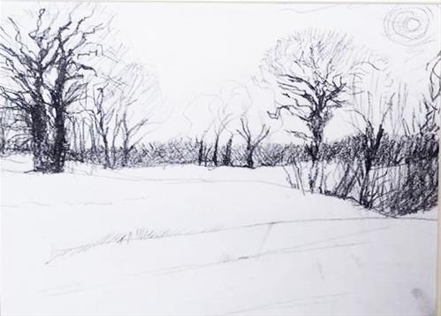 "Winter Trees Along I - 40" original fine art by Selby Minner "Winter Trees Along I - 40" original fine art by Selby Minner