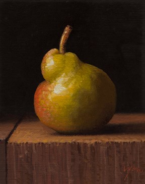 "Red and Green Pear (+ thoughts on giving)" original fine art by Abbey Ryan "Red and Green Pear (+ thoughts on giving)" original fine art by Abbey Ryan