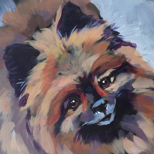 "July 14, Yoshi Bear" original fine art by Kat Corrigan "July 14, Yoshi Bear" original fine art by Kat Corrigan
