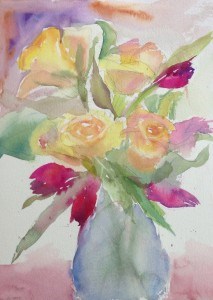 "Roses, Tulips & Football Weekends" original fine art by Maria Peagler "Roses, Tulips & Football Weekends" original fine art by Maria Peagler