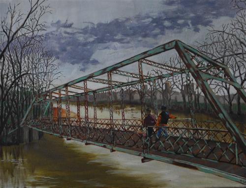"Dedicated Anglers" original fine art by R. L. Einhaus "Dedicated Anglers" original fine art by R. L. Einhaus