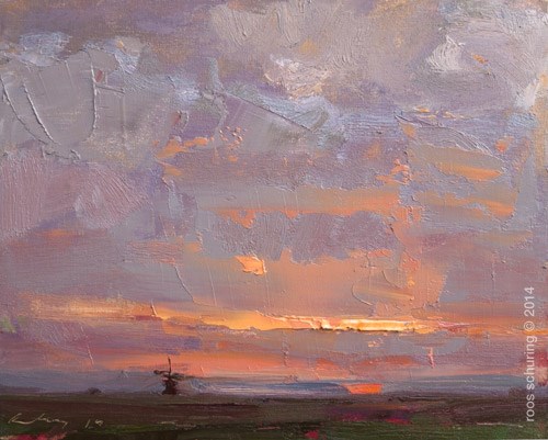 "Sunrise – First Day of Winter" original fine art by Roos Schuring "Sunrise – First Day of Winter" original fine art by Roos Schuring