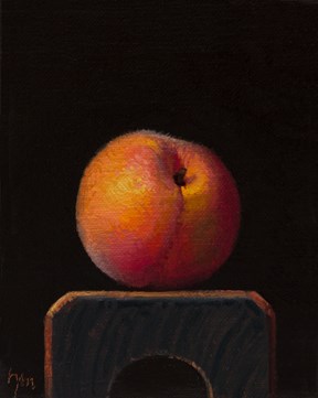 "Peach on a Wood Block (+ a special announcement)" original fine art by Abbey Ryan "Peach on a Wood Block (+ a special announcement)" original fine art by Abbey Ryan