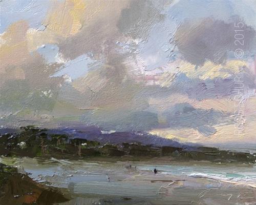"Seascape During Sunrise Carmel Beach" original fine art by Roos Schuring "Seascape During Sunrise Carmel Beach" original fine art by Roos Schuring