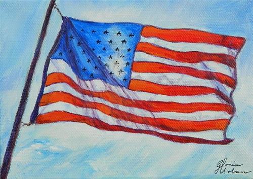 "Old Glory" original fine art by Gloria Urban "Old Glory" original fine art by Gloria Urban