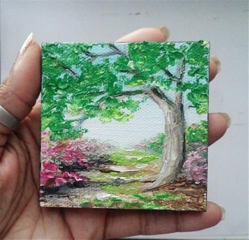 "Tree by Pathway" original fine art by Camille Morgan "Tree by Pathway" original fine art by Camille Morgan