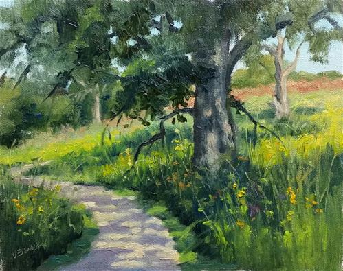 "Shaw Wetland Trail-en plein air" original fine art by Veronica Brown "Shaw Wetland Trail-en plein air" original fine art by Veronica Brown