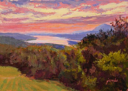 "Regal Sunset at Olana" original fine art by Jamie Williams Grossman "Regal Sunset at Olana" original fine art by Jamie Williams Grossman