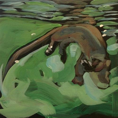 "Otter Drift" original fine art by Kat Corrigan "Otter Drift" original fine art by Kat Corrigan