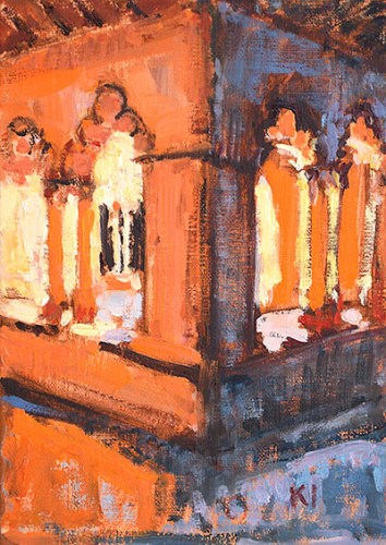 "The Cloister at Sant Pau del Camp" original fine art by Kevin Inman "The Cloister at Sant Pau del Camp" original fine art by Kevin Inman