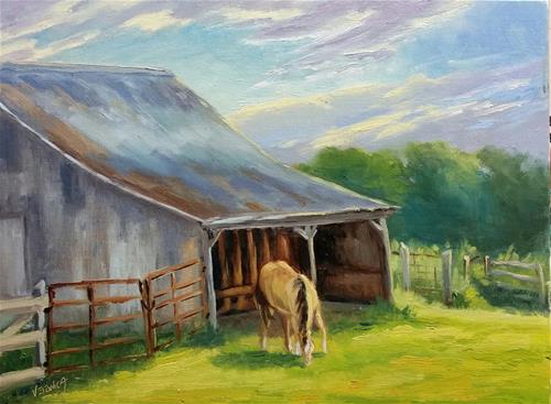 "Good morning, Wayne-en plein air" original fine art by Veronica Brown "Good morning, Wayne-en plein air" original fine art by Veronica Brown