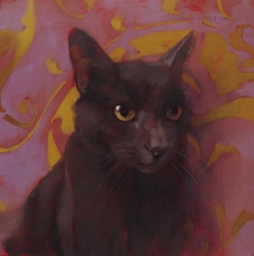 "Coco Cat on Swirl a new cat painting" original fine art by Diane Hoeptner "Coco Cat on Swirl a new cat painting" original fine art by Diane Hoeptner