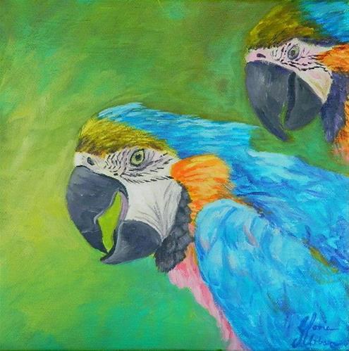 "Macaw Parrots" original fine art by Gloria Urban "Macaw Parrots" original fine art by Gloria Urban
