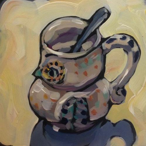 "The Christmas Mug" original fine art by Kat Corrigan "The Christmas Mug" original fine art by Kat Corrigan
