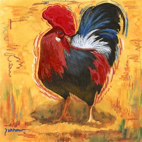 "ORIGINAL PAINTING OF KEY WEST ROOSTER" original fine art by Sue Furrow "ORIGINAL PAINTING OF KEY WEST ROOSTER" original fine art by Sue Furrow