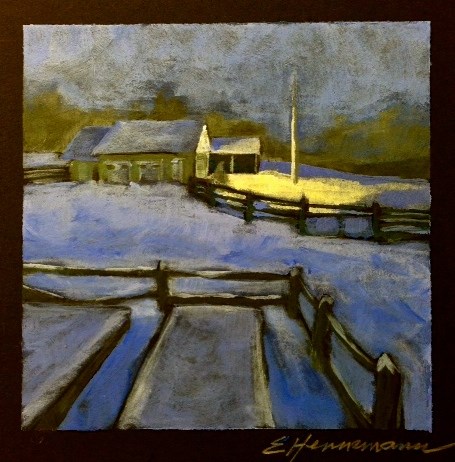 "Front Yard at Dawn" original fine art by Eileen Hennemann "Front Yard at Dawn" original fine art by Eileen Hennemann