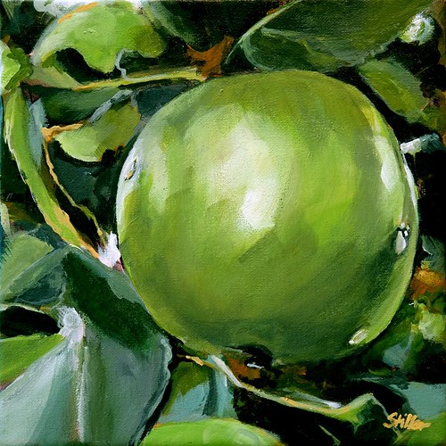 "1470 Green Apple" original fine art by Dietmar Stiller "1470 Green Apple" original fine art by Dietmar Stiller