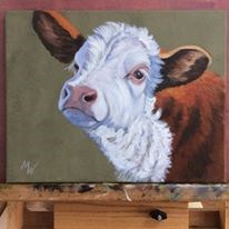 "Calf Portrait" original fine art by Michelle Wolfe "Calf Portrait" original fine art by Michelle Wolfe