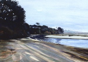 "Ten Miles River at Seaside Beach" original fine art by Mariko Irie "Ten Miles River at Seaside Beach" original fine art by Mariko Irie