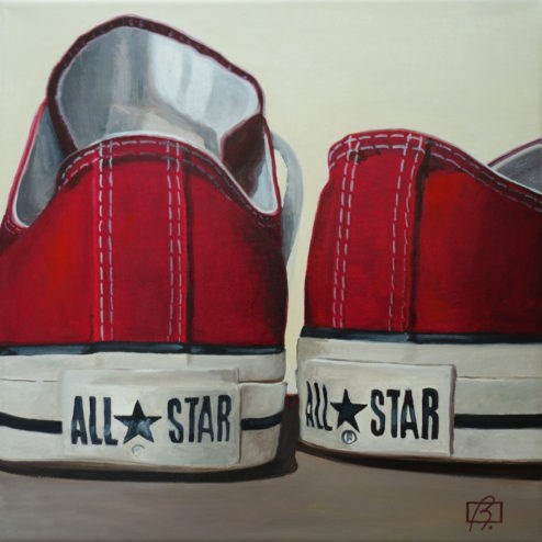 "Red Wine Converse II" original fine art by Andre Beaulieu "Red Wine Converse II" original fine art by Andre Beaulieu