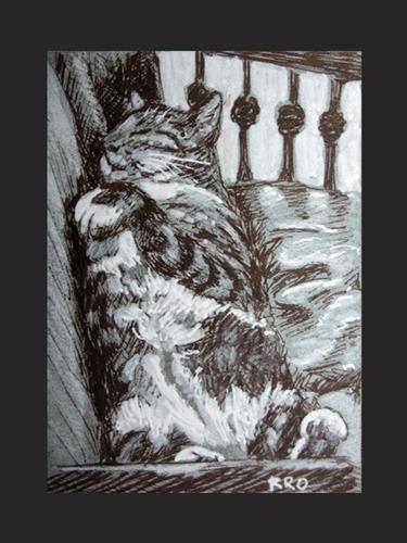 "Sleeping Kitty" original fine art by Rhett Regina Owings "Sleeping Kitty" original fine art by Rhett Regina Owings