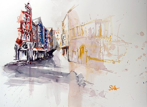 "2157 Kramer Street Color" original fine art by Dietmar Stiller "2157 Kramer Street Color" original fine art by Dietmar Stiller