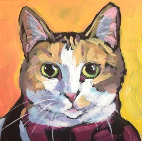 "March 18, Mascara!" original fine art by Kat Corrigan "March 18, Mascara!" original fine art by Kat Corrigan