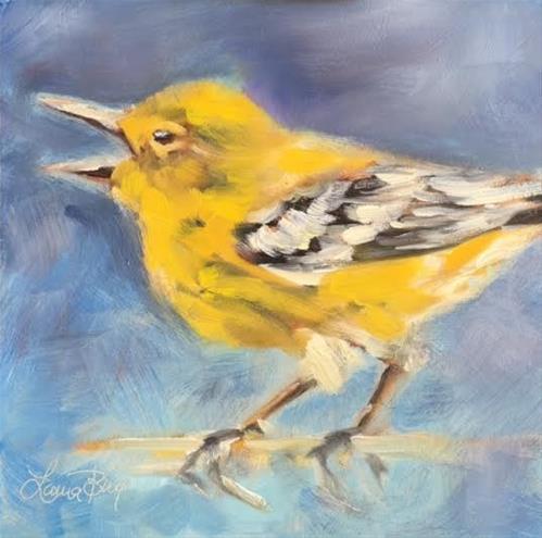 "Yellow Bellied Sap Sucker 474" original fine art by Laura Buxo "Yellow Bellied Sap Sucker 474" original fine art by Laura Buxo