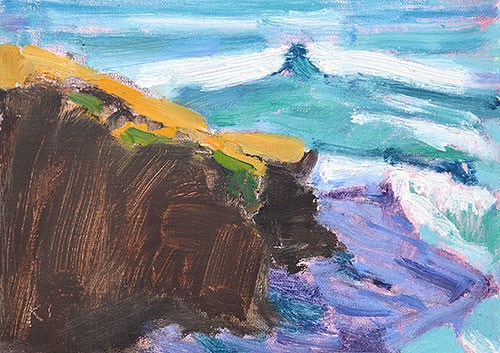 "Ocean Beach Cliffs 2" original fine art by Kevin Inman "Ocean Beach Cliffs 2" original fine art by Kevin Inman