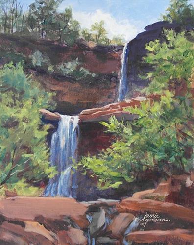 "Kaaterskill Falls – Early Morning" original fine art by Jamie Williams Grossman "Kaaterskill Falls – Early Morning" original fine art by Jamie Williams Grossman