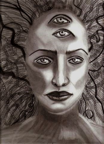 "Self Portrait as Medusa" original fine art by Terri Brown-Davidson "Self Portrait as Medusa" original fine art by Terri Brown-Davidson