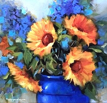 "Step by Step Sunflower Painting - Little Joys Sunflower - Paintings by Nancy Medina Art" original fine art by Nancy Medina "Step by Step Sunflower Painting - Little Joys Sunflower - Paintings by Nancy Medina Art" original fine art by Nancy Medina