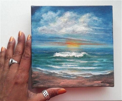 "Sunset Beach" original fine art by Camille Morgan "Sunset Beach" original fine art by Camille Morgan
