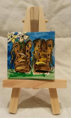"Itty Bitty Workboots" original fine art by Terri Einer "Itty Bitty Workboots" original fine art by Terri Einer