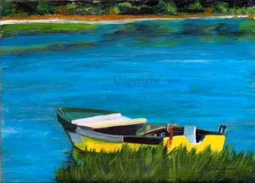 "Lobster Boat" original fine art by Yvette Gaudreau "Lobster Boat" original fine art by Yvette Gaudreau