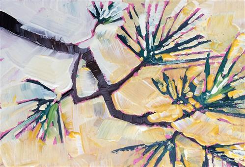 "Winter Pine No.2" original fine art by Teddi Parker "Winter Pine No.2" original fine art by Teddi Parker