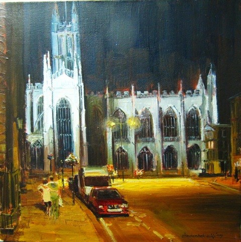 "Bath Abbey, Nocturne" original fine art by Adebanji Alade "Bath Abbey, Nocturne" original fine art by Adebanji Alade