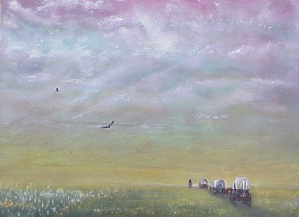 "Wagons West" original fine art by Janice Bartke Thompson "Wagons West" original fine art by Janice Bartke Thompson