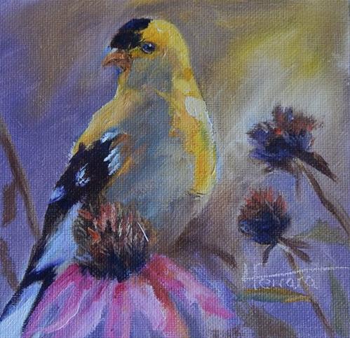 "Goldfinch" original fine art by Lina Ferrara "Goldfinch" original fine art by Lina Ferrara