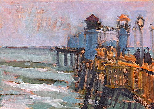 "Oceanside Pier Plein Air" original fine art by Kevin Inman "Oceanside Pier Plein Air" original fine art by Kevin Inman