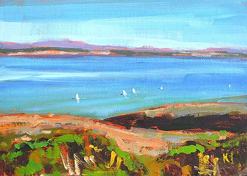 "Sailboats, San Diego Bay" original fine art by Kevin Inman "Sailboats, San Diego Bay" original fine art by Kevin Inman