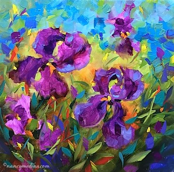 "Vanishing Violet Irises" original fine art by Nancy Medina "Vanishing Violet Irises" original fine art by Nancy Medina