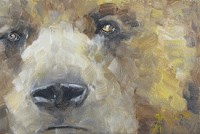 "Bear Faced Beauty" original fine art by Gigi . "Bear Faced Beauty" original fine art by Gigi .