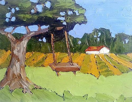 "Farm Swing" original fine art by lynne french "Farm Swing" original fine art by lynne french