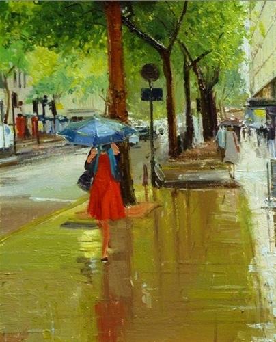 "The lady in Red" original fine art by Adebanji Alade "The lady in Red" original fine art by Adebanji Alade