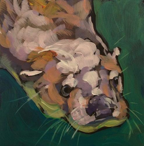 "Diving Face, Right" original fine art by Kat Corrigan "Diving Face, Right" original fine art by Kat Corrigan