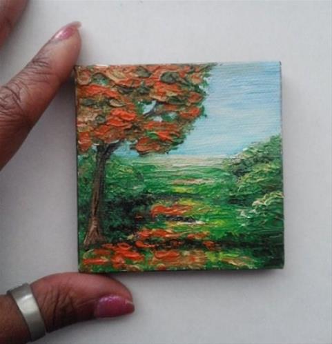 "Mini Oil Painting Landscape Orange Tree" original fine art by Camille Morgan "Mini Oil Painting Landscape Orange Tree" original fine art by Camille Morgan