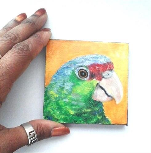 "Lilac Crowned Amazon" original fine art by Camille Morgan "Lilac Crowned Amazon" original fine art by Camille Morgan